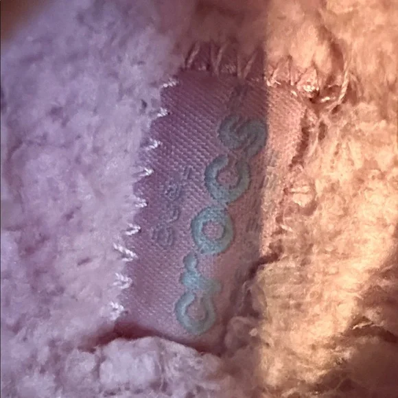 CROCS Kids' Floral Blue and Pink Slippers - Picture 3 of 3